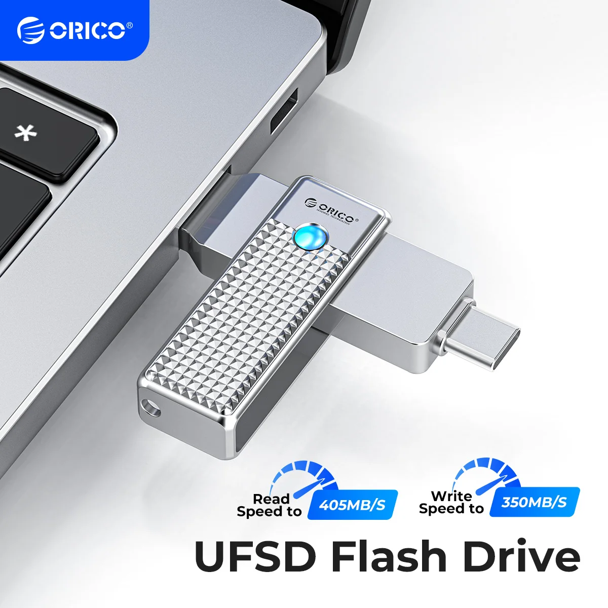 Orico-dual Flash Drive Otg tipo c Usb a Interfaces Duplas Caneta de Alta Velocidade Ufsd 405 Mbs em Macbook Android