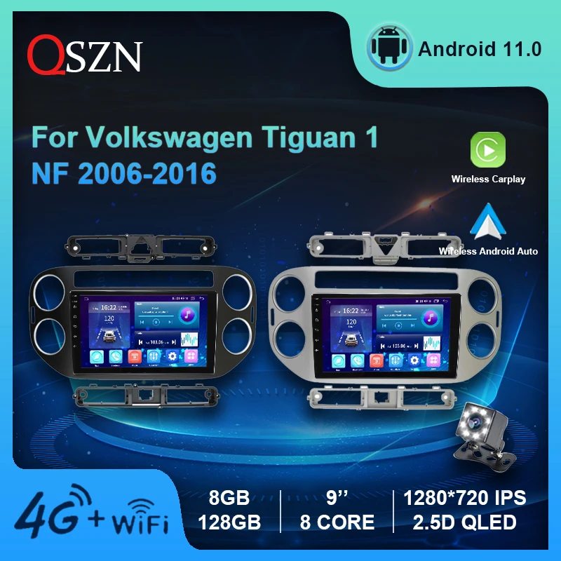 

For VW Volkswagen Tiguan 1 NF 2006-2016 Car Radio Multimedia Player Android 11 DSP GPS Carplay Auto 4G 8+128G IPS Video Stero