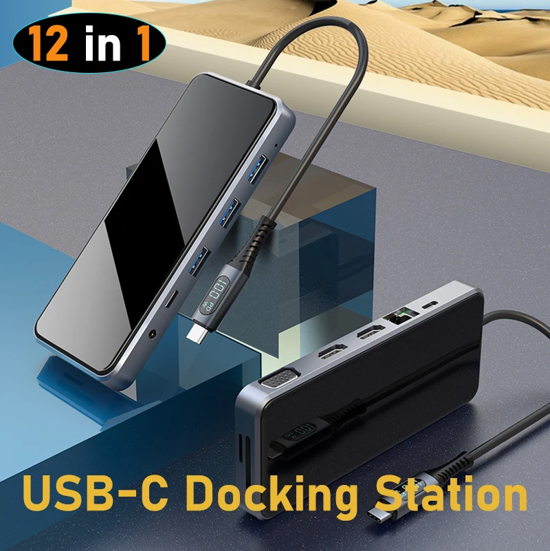 Usb Type-C Mst Hub Docking Station Usb-C 2X Hdmi Per Accessori Per Laptop Macbook Thunderbolt Dock Hd Mac Mini Dell Lenovo Hp Asus