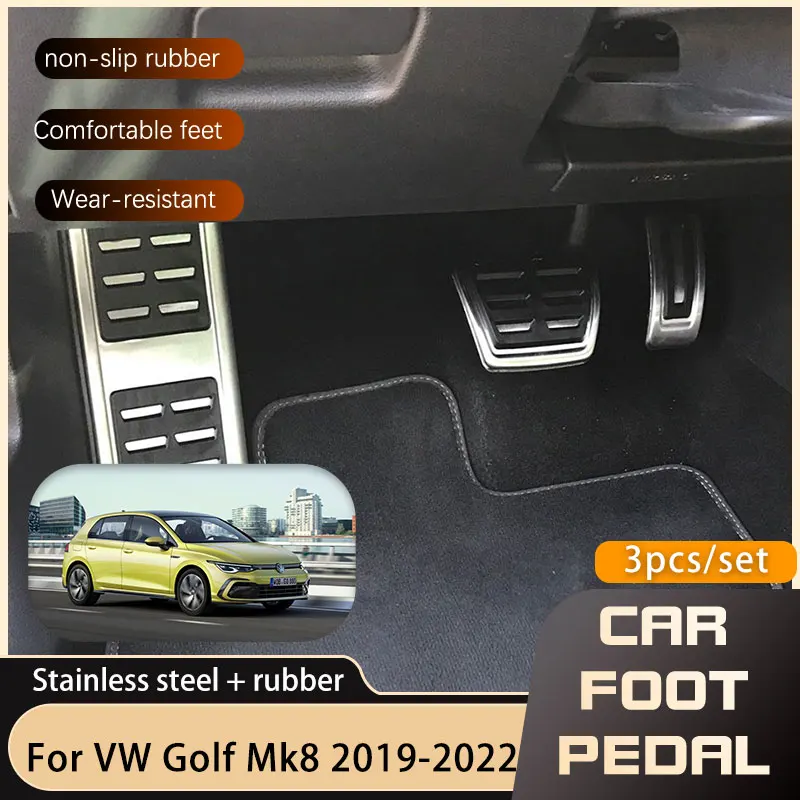 Stainless Steel Car Pedals For Volkswagen VW Golf 8 Mk8 VIII Accelerator Brake Foot Rest Pedal Cover AT MT