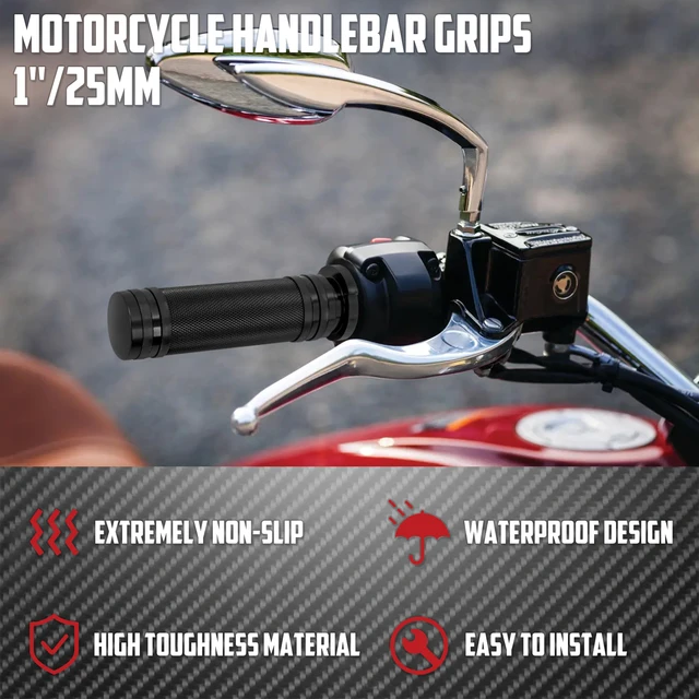 Manubrio Per Harley Davidson Touring E Sportster - Impugnatura Da 25mm, Nero E Resistente - Foto 2