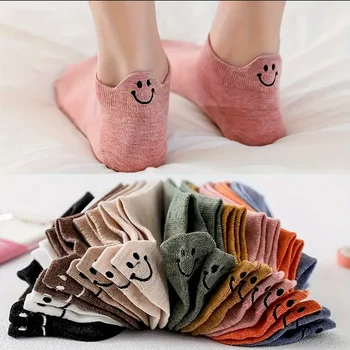 10 Pairs Of Socks With Elastic Ankle Length, Cotton Socks, Aesthetic Socks, Cute Socks, Lightweight Low Top Socks For Women 2