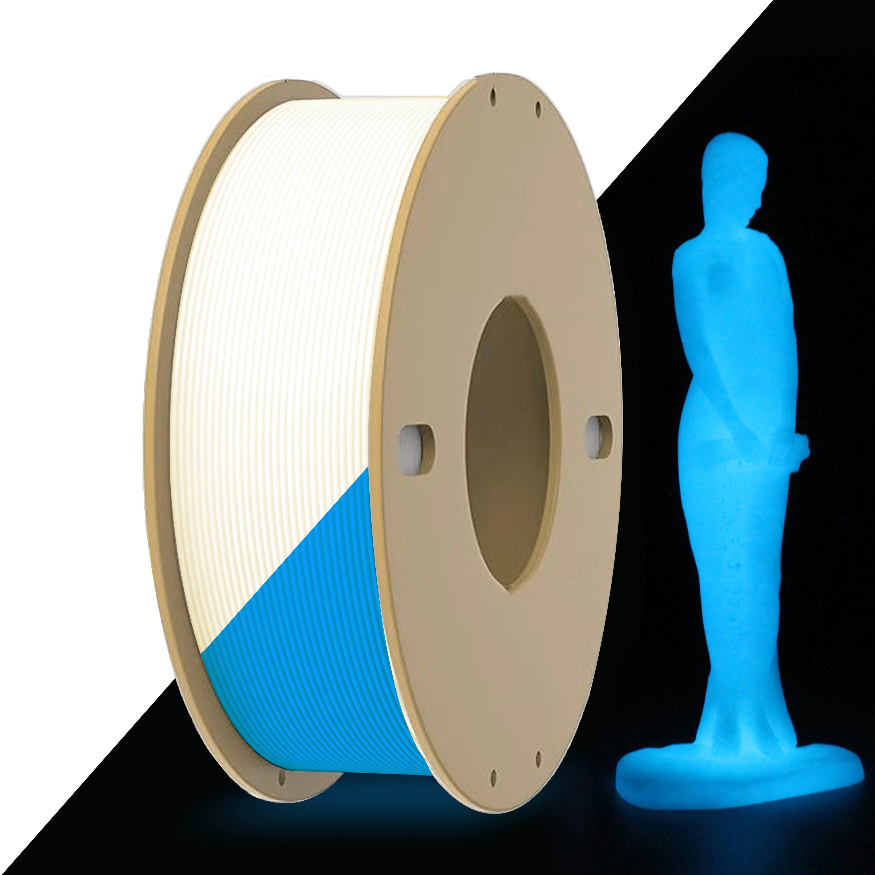 Likesilk PLA F 글로우 블루 인 더 다크 필라멘트, 3D 프린팅 PLA F 필라멘트 1.75mm 치수 정확도 +/- 0.02mm, 1KG 스풀 Abs