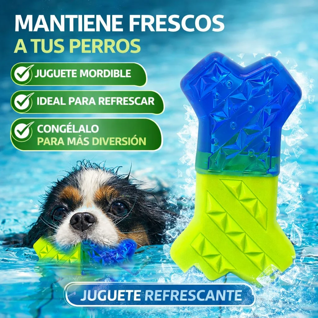 Juguete Perro Hueso Congelante Refrescante Morder Fancy Pets