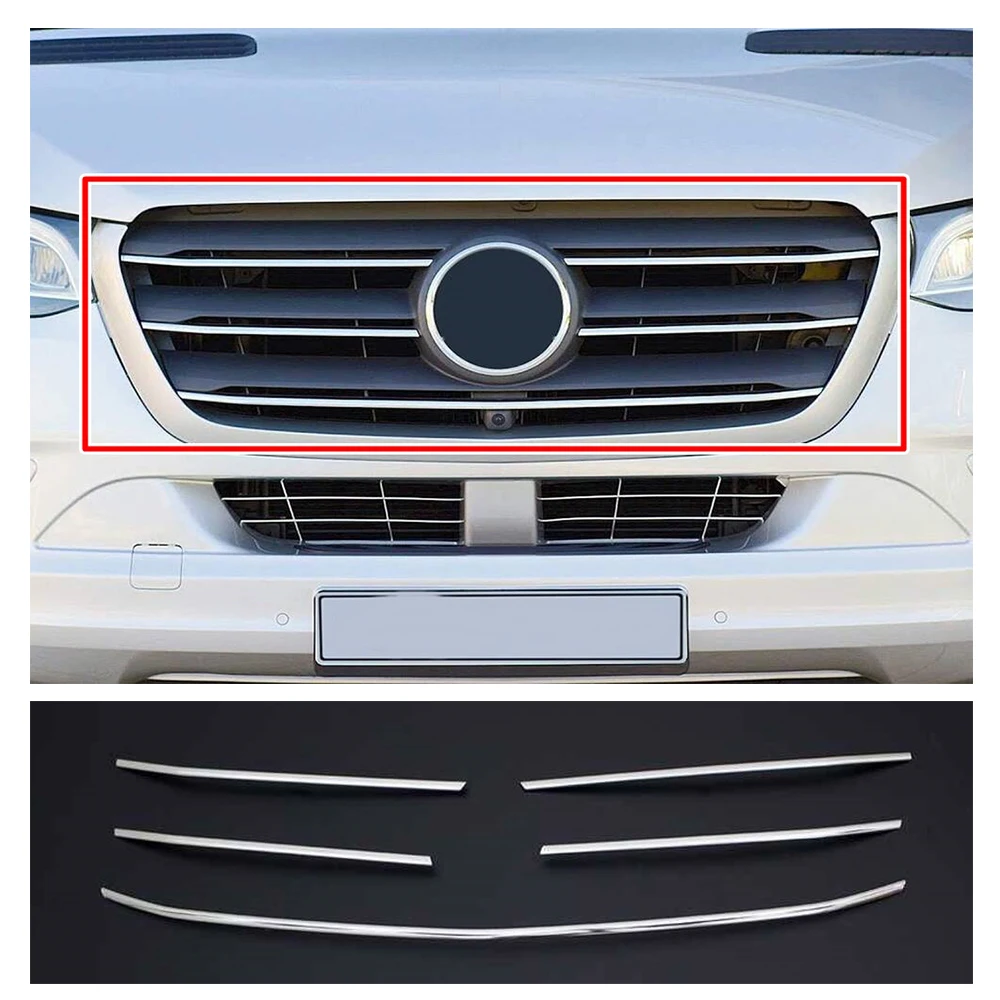 

For Mercedes Sprinter W907 Chrome Front Grill 5 Pieces 2018 and Up. Stainless Steel. A+ Quality. Automotive Modify Car Styling