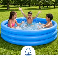 Piscine gonflable familiale Intex bleue à 3 anneaux |     1,47 m ou 1,68 m |     Chambre à air triple avec double soupape de sécurité |     Piscine pour enfants et familles pour jardin, patio, terrasse et été |     Patch de réparation inclus 3