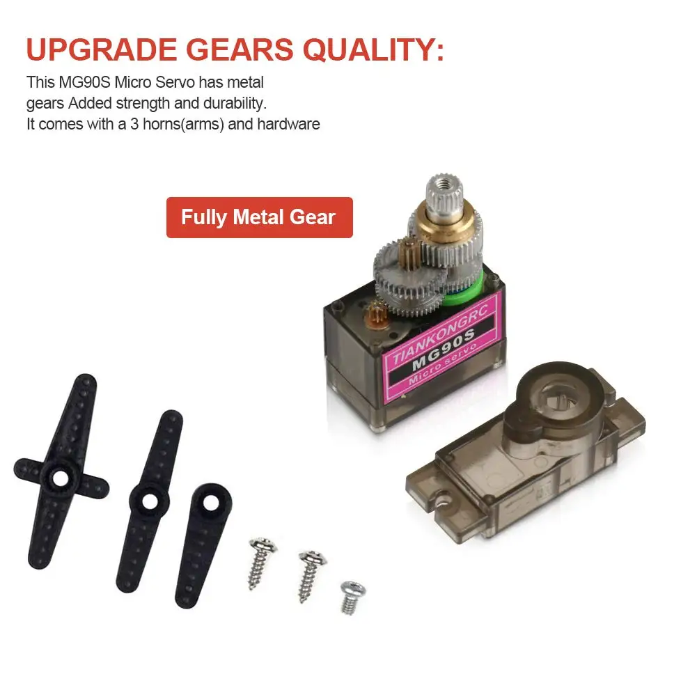 5pcs MG90S 9g Metal Gear Micro Tower Pro Servo Upgraded SG90 Digital Micro Servos for RC Vehicle Helicopter Boat Car Models micro servo