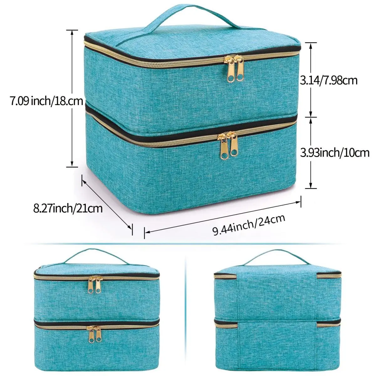 Nail Polish Organizer Handheld Double Layer CosmeticOrganizer Tote Bag For Girls And Women Nail Art, EssentialOil, Cosmetic Set 2