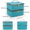 Nail Polish Organizer Handheld Double Layer CosmeticOrganizer Tote Bag For Girls And Women Nail Art, EssentialOil, Cosmetic Set 2