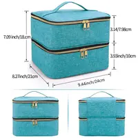 Nail Polish Organizer Handheld Double Layer CosmeticOrganizer Tote Bag For Girls And Women Nail Art, EssentialOil, Cosmetic Set 2