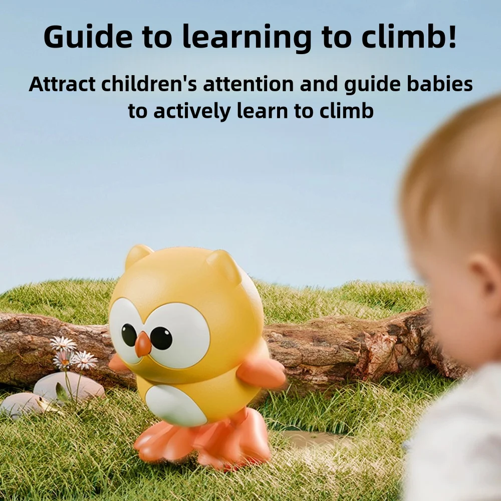 Infant Wind-Up Jumping Owl Wind-Up Cartoon Can Run Small Animal Baby Educational Crawling Toy