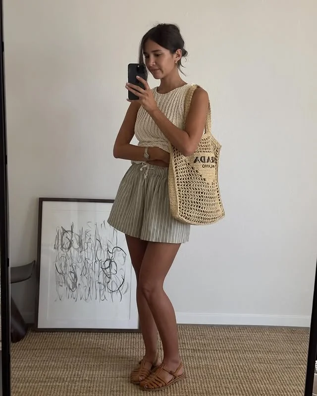 Chic Striped Women's Two-Piece Shorts Set for Effortless Style photo review