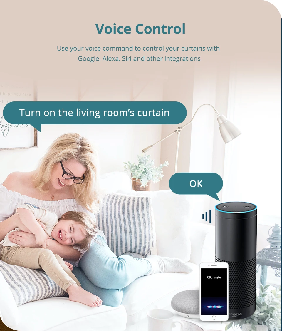Zigbee Smart Electric Curtain Robot Curtain Motor for Roman Rod I Type U Type Tr