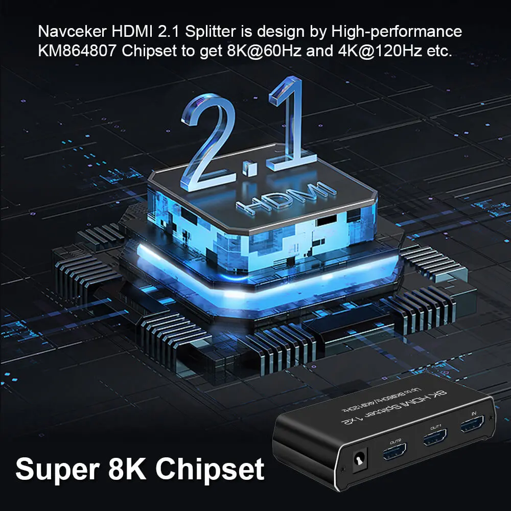 Navceker-8K HDMI й 1x2 1080P 4K 120Hz HDMI 2.1 й 1  2  HDMI , 2.1 HDTV PS5 xbox