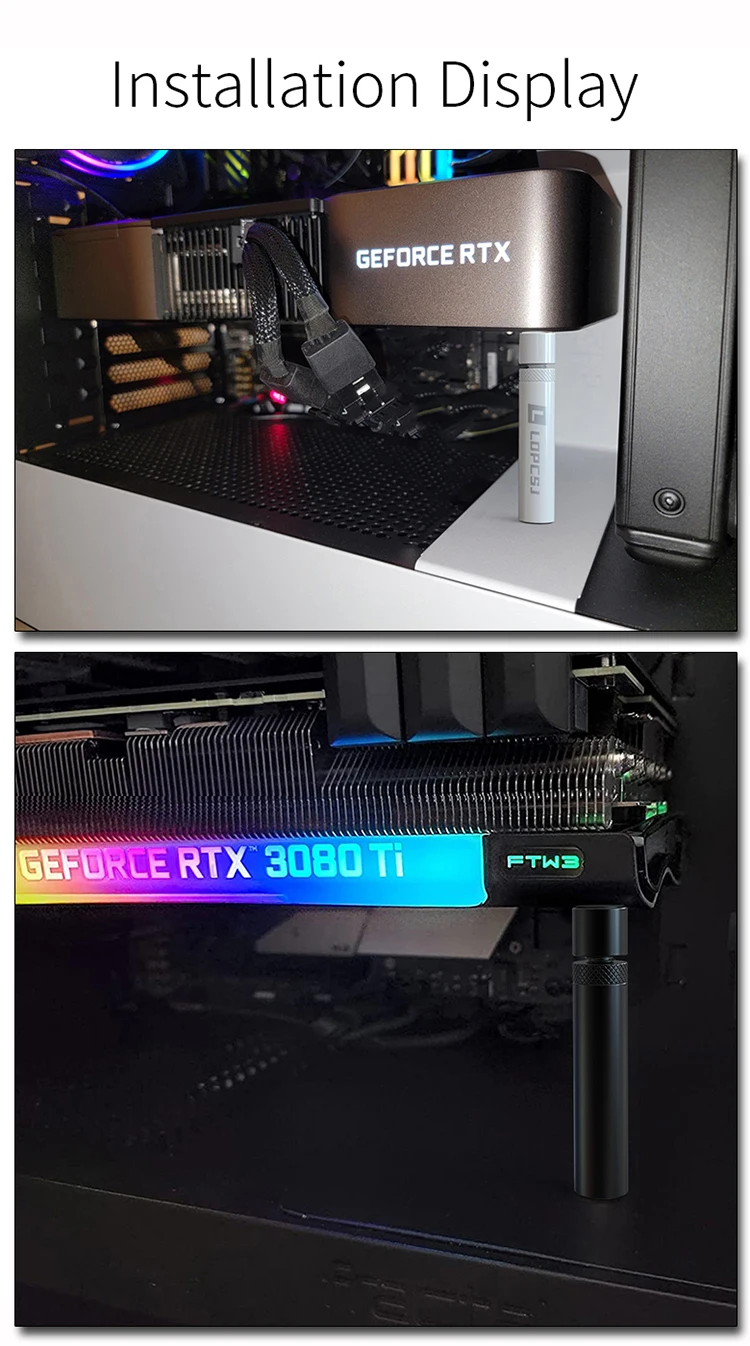 titular do cartão de ldpcsj gráficos branco vertical rotativa retrátil suporte da liga de alumínio suporte de desktop pc gpu