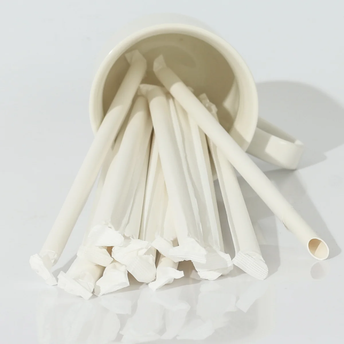 100pcs Individually Wrapped Paper Straws, Biodegradable Dye-Free Premium Paper Straws- Drinking Straws for Juices, Smoothies