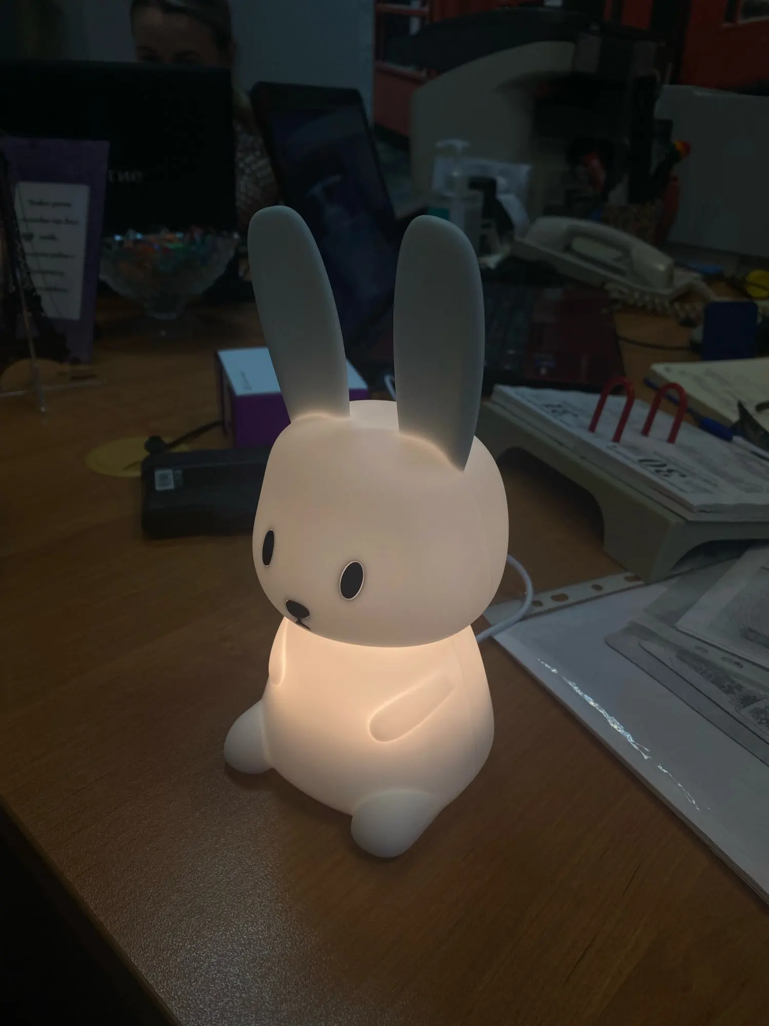 Lapin veilleuse doudou lumineux pour bébé