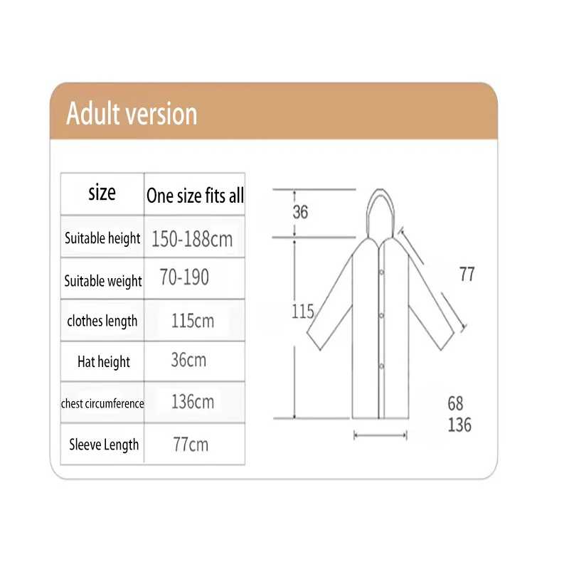 Durable Unisex Hooded EVA Raincoat