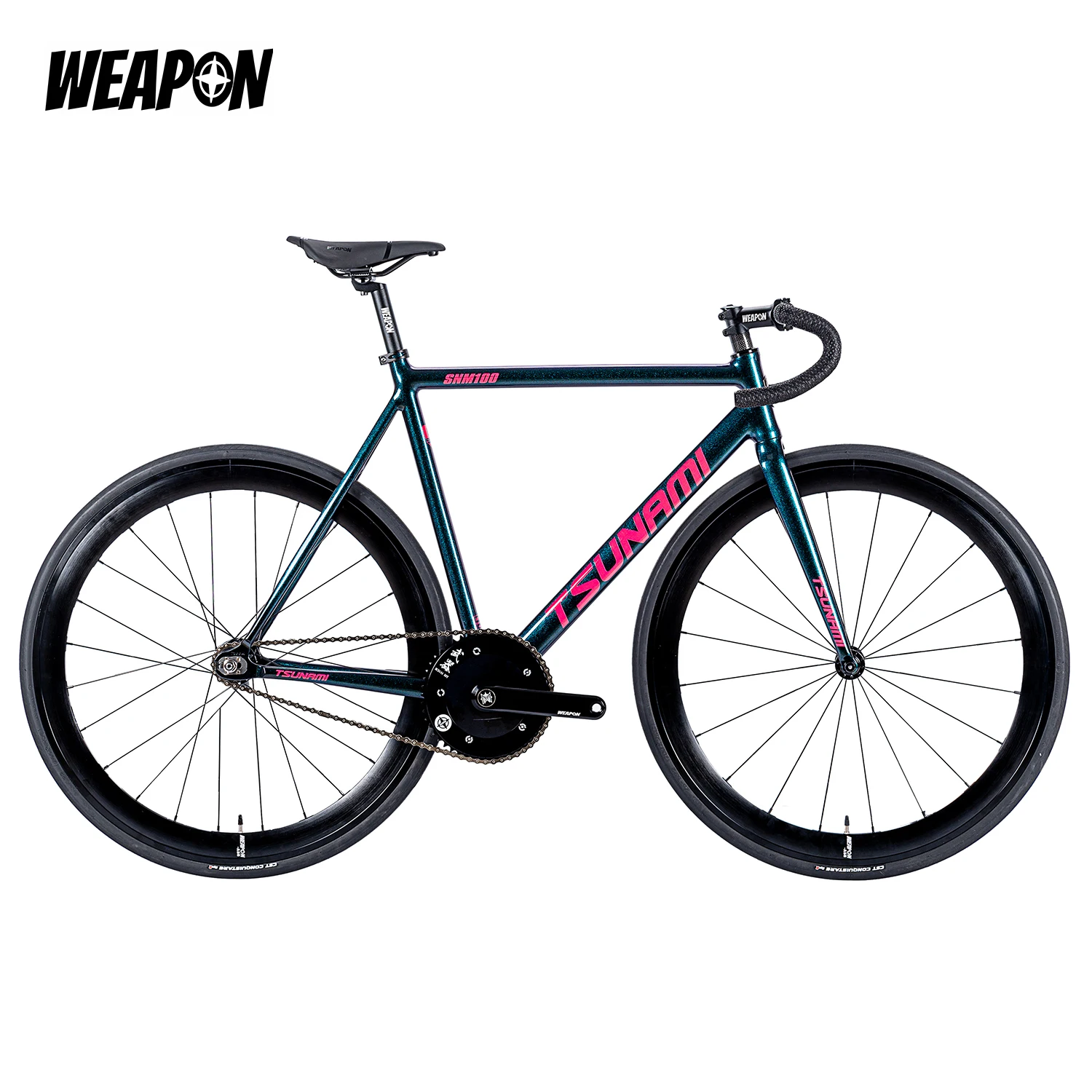 Tsunami SNM100 Komple Sabit Vitesli Bisiklet |   Fixie |   Tek Vites |   Yarış Bisikleti (Magic Blue-Custom)