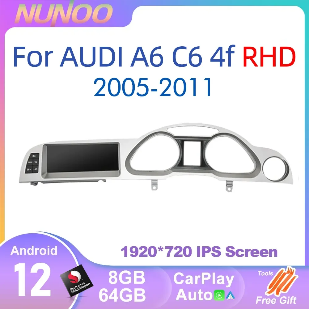 

Android 12 Car Screen Player For Audi A6 C6 4f 2005-2011 MMI 2G 3G RHD Carplay GPS Navi Multimedia Auto Radio Stereo DSP WIFI