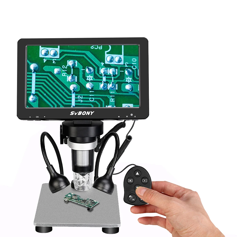 

SVBONY SV604 LCD 7 Inch Portable Microscope 1x-1200x Magnification Wired Remote Camera Video Recorder with HD Screen Suitable