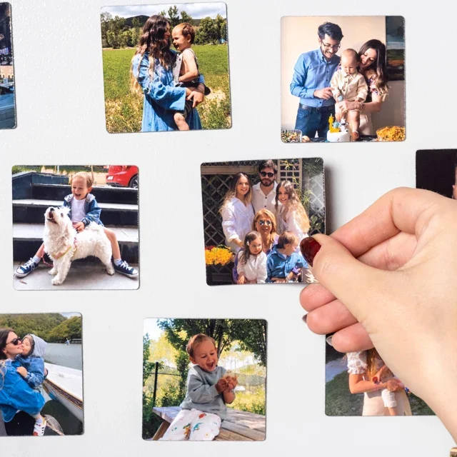 

Custom Photo Refrigerator Magnets 12 Pcs Souvenir Fridge Magnet Stickers Square Personally Photos Pictures Home Decor Gifts