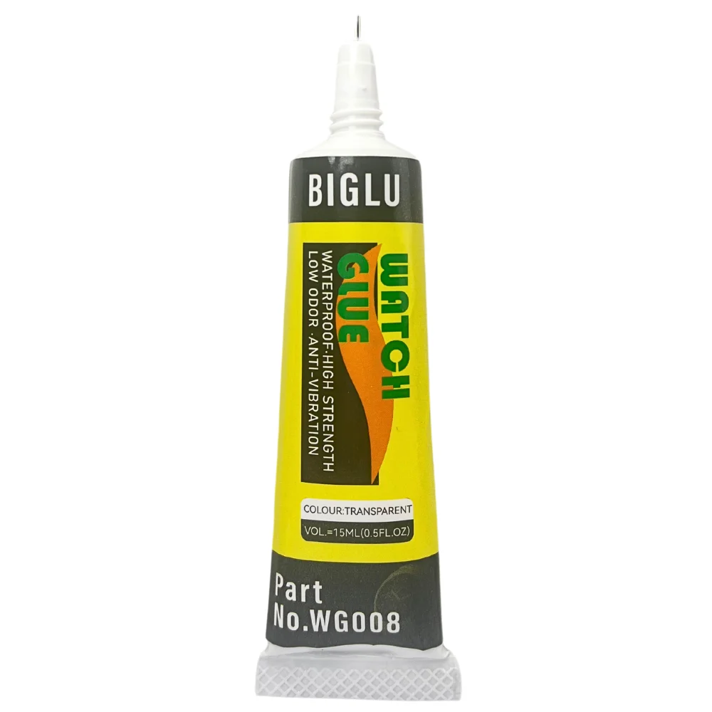 BIGLU 투명 소프트 방수 범용 DIY 접착 유리 커버, 도장 금속 프레임, 보석 스마트 워치 수리 접착제, 15ml