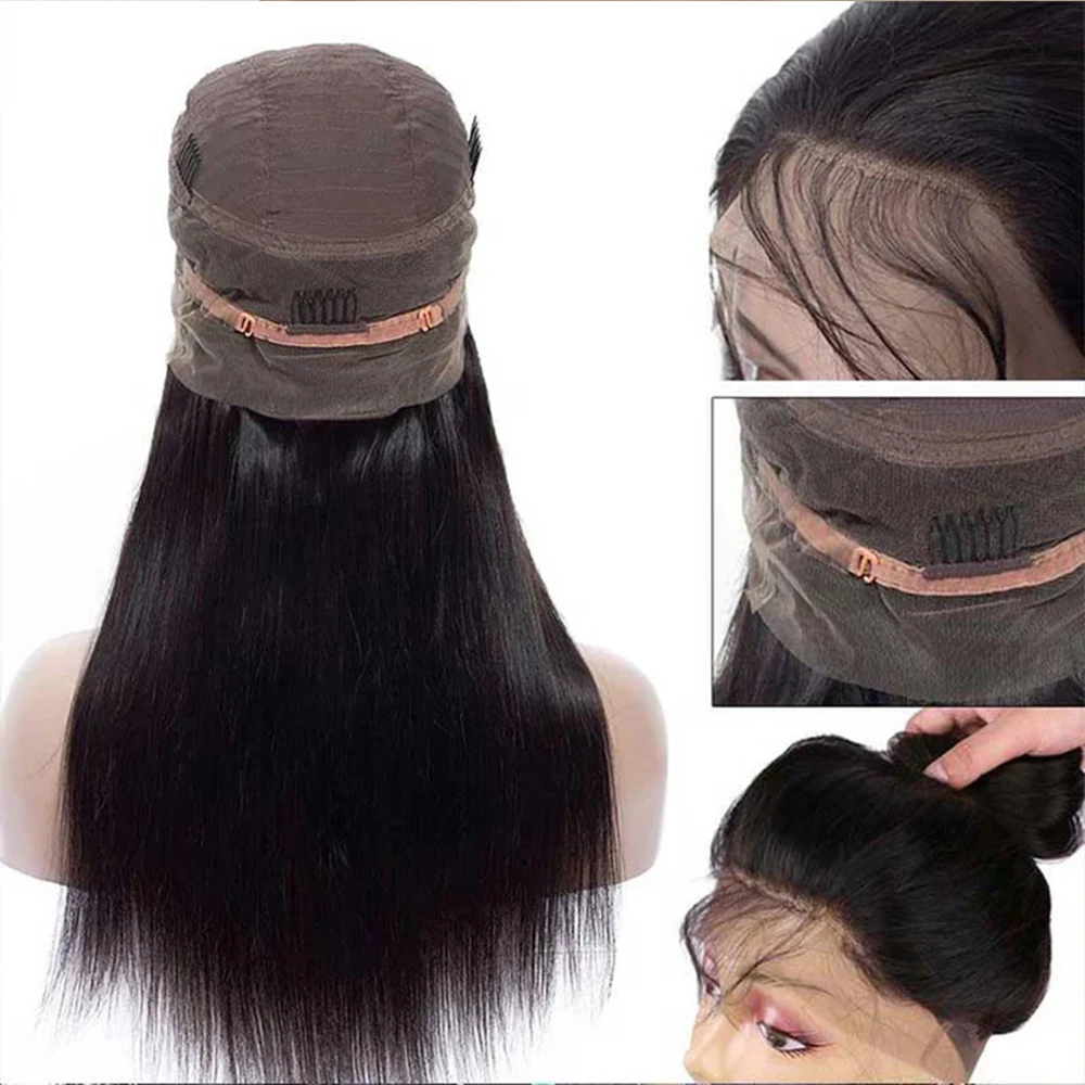 250 Density 360 Full Lace Wig Human Hair Pre Plucked High Density Lace Wig Bone Straight 360 Lace Front Wig Human Hair Wigs