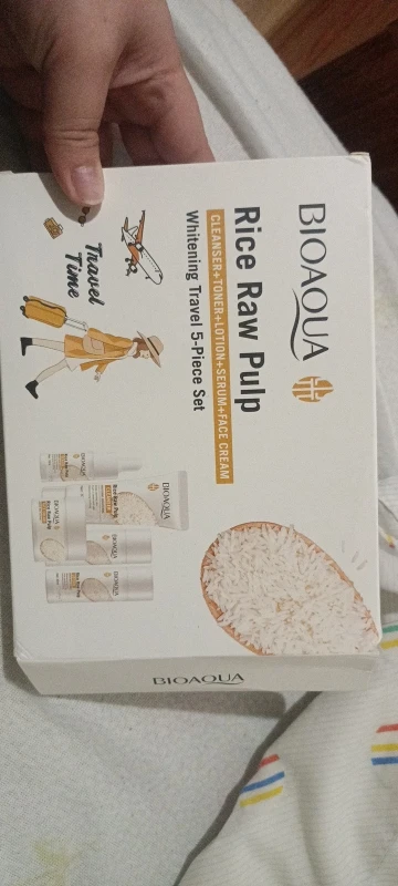 Rice Puree Skin Care Set & Soap Whitening Brighten Hydrating Moisturize facial cleanser+toner+essence+lotion+cream skincare photo review