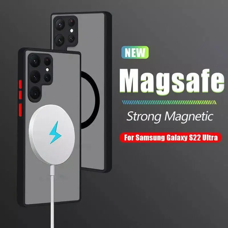Shockproof Matte Magnetic Silicone Phone Case with MagSafe Compatibility