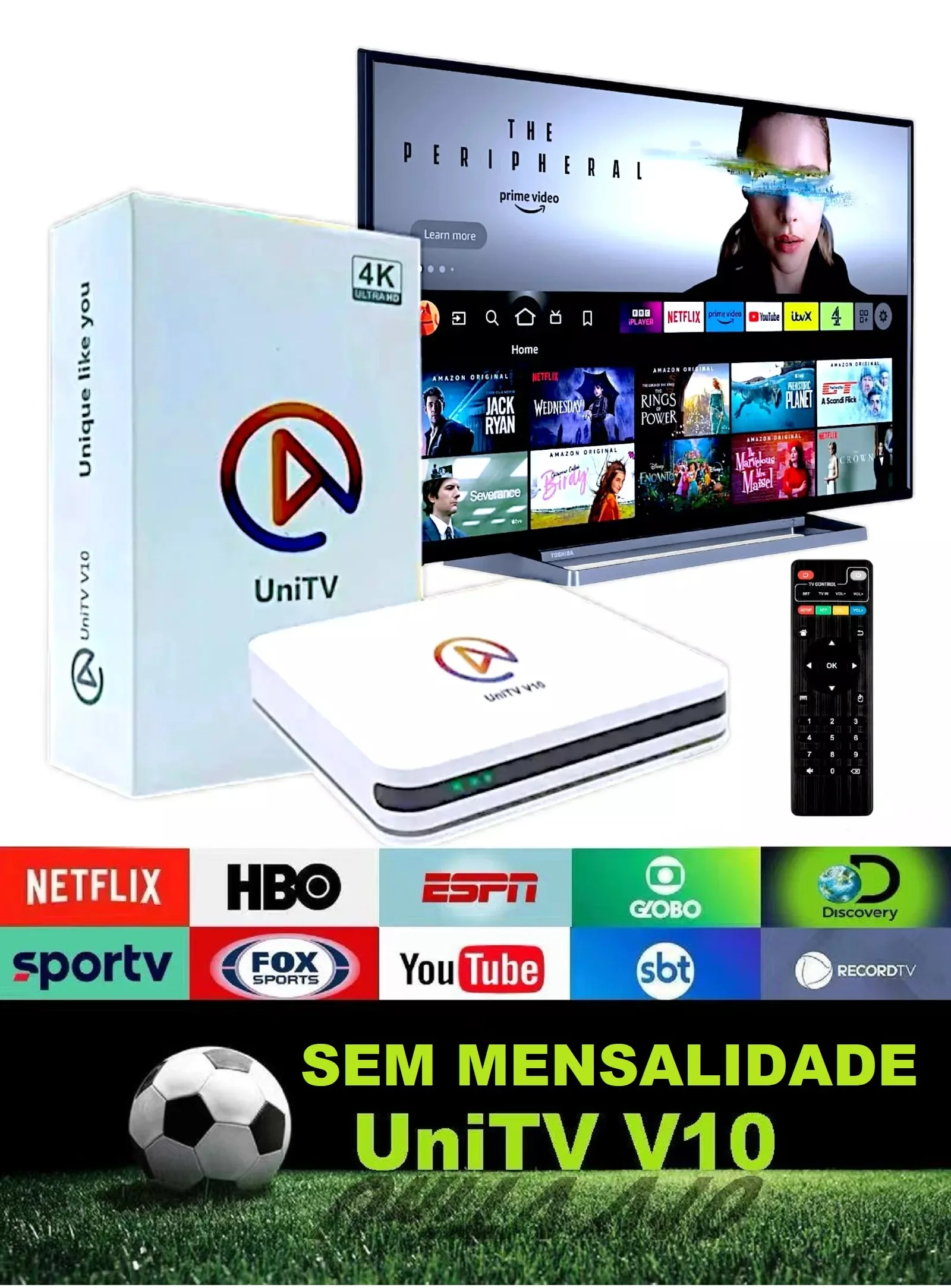 UNITV V10 APARELHO TV BOX SMART TV CANAIS LIBERADOS PRONTA ENTREGA BRASIL 1