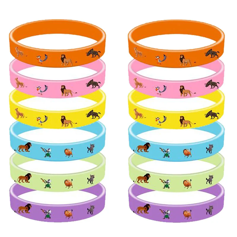 

12pcs The Lion King Simba Birthday Party Gift For Kids Silicone Bracelet Baby Gifts For Children’s Parties Guests Party Favors