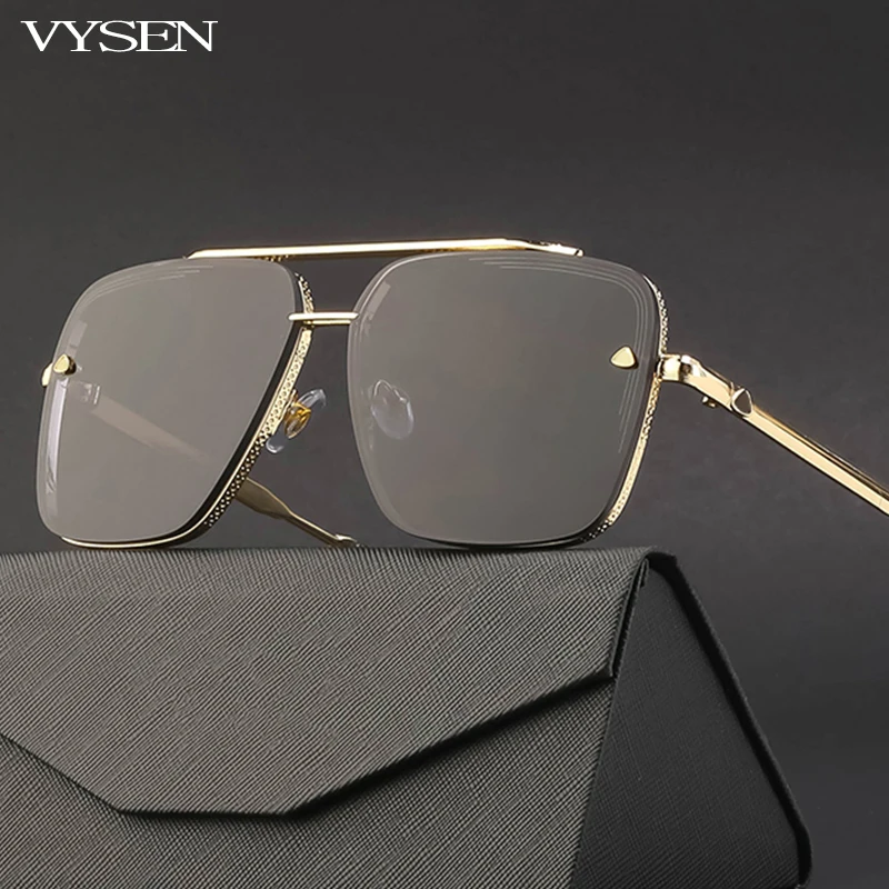 

Oversized Square Sunglasses For Men 2022 Luxury Brand Designer Rimless Sun Glasses Women Metal Double Bridge Eyeglasses UV400