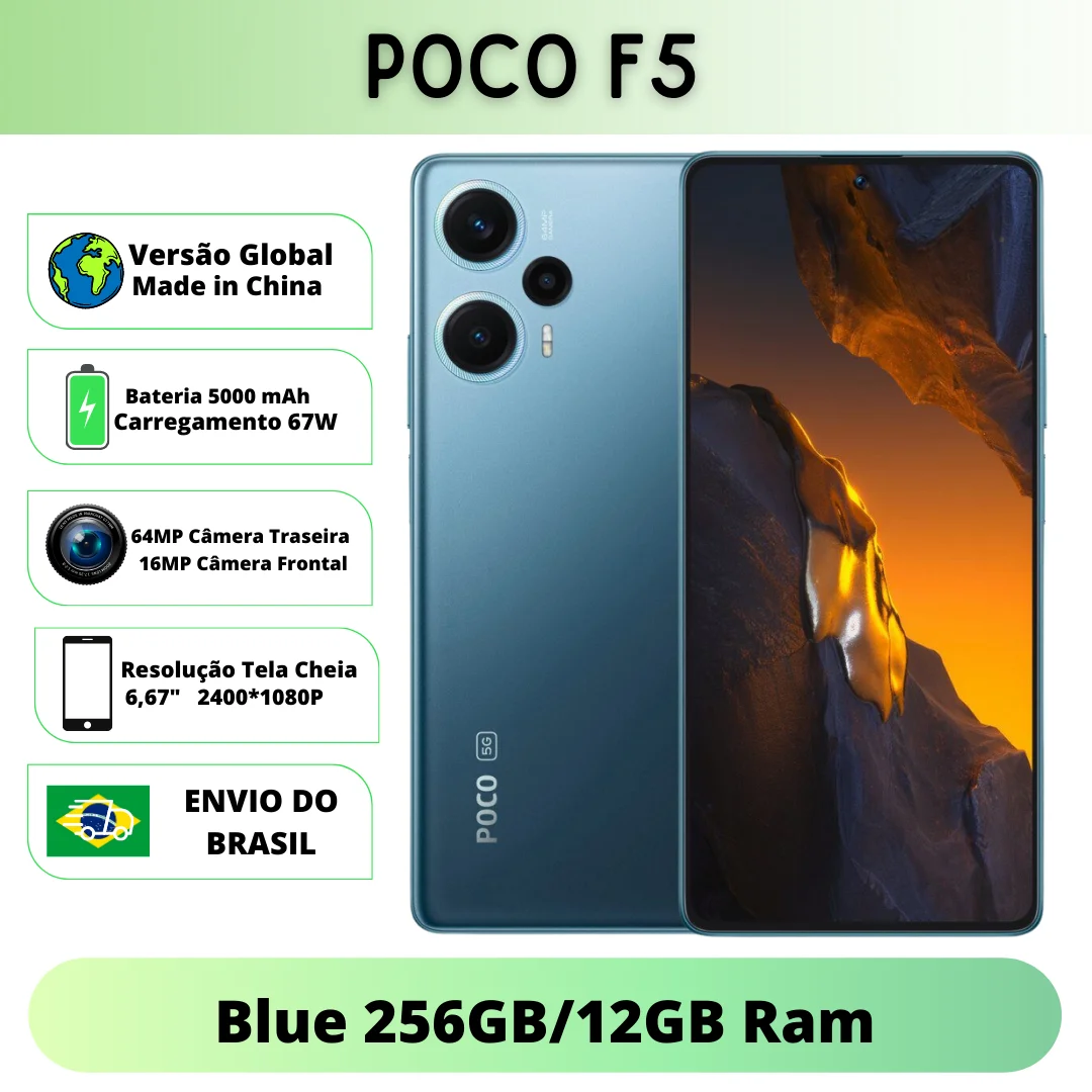 Xiaomi Poco F5 256GB ROM Blue 12GB RAM Versão Global - AliExpress 509