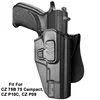 OWB Holster for CZ 75B 75 Campact, CZ P10C, CZ P09 Pistol Tactical Index Release Polymer Holster with Paddle,Right Hand,Gun Bags 1