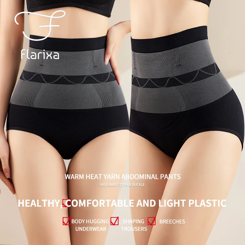 Flarixa – sous-vêtements thermiques pour femme, culotte taille haute, ventre plat, chaud, palais, slip sans couture, vêtements thermiques pour la fièvre