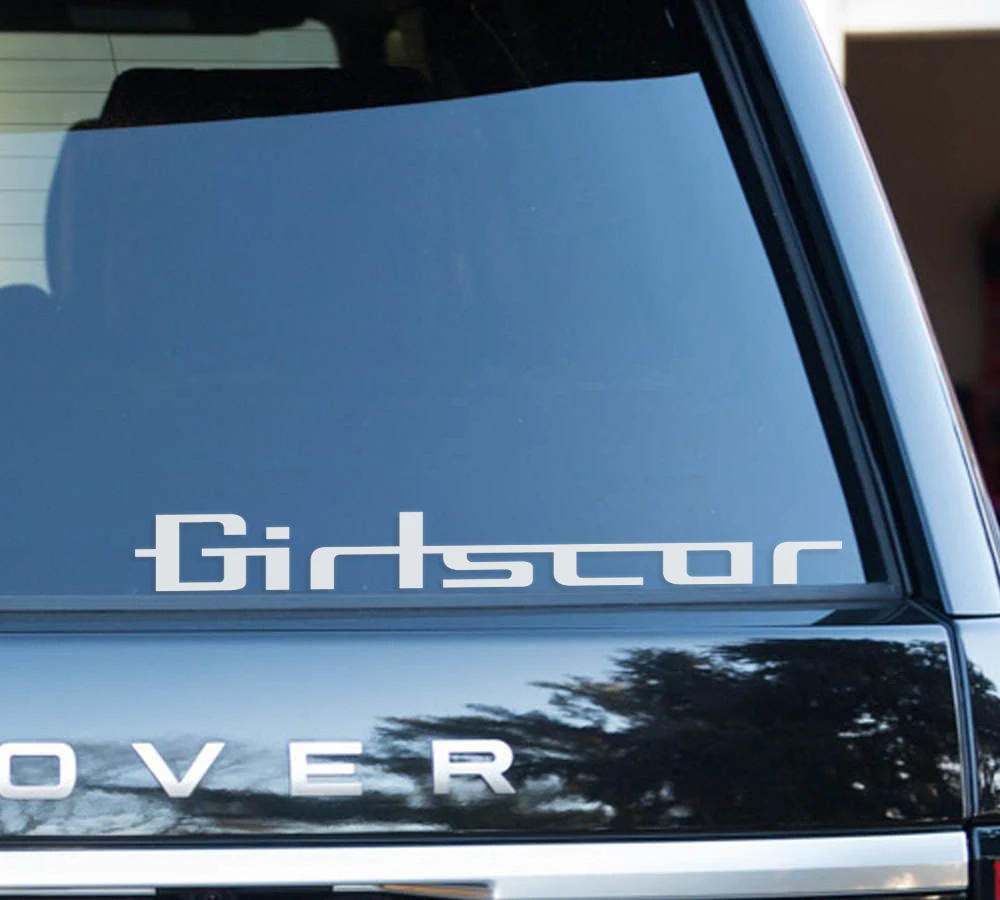 Vinyl Car Exterior Stickers "Girlscar" Personalized Minimalist Font