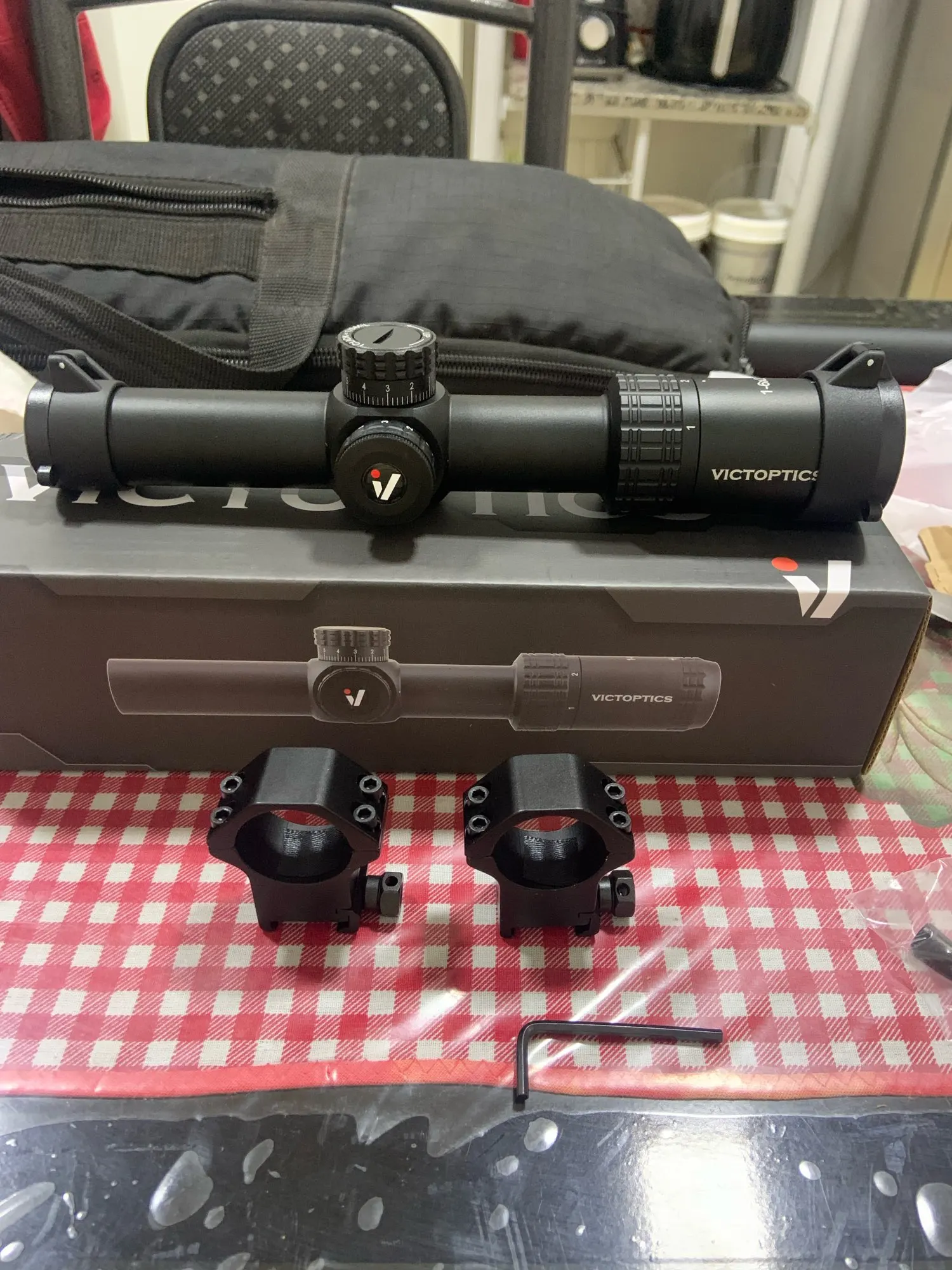 VictOptics-S6 Riflescope com iluminação vermelha e verde, sistema