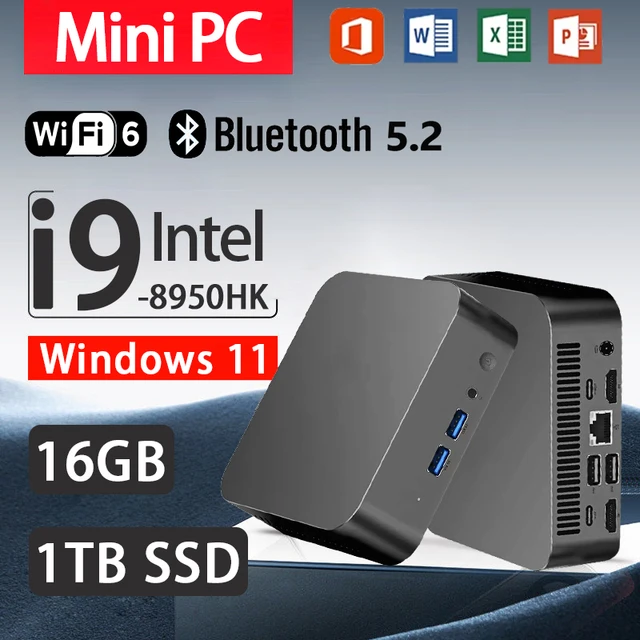 Mini PC 2026 Windows 11 Intel Core i9 8950HK Intel Core i3 6100U 16 Go DDR4 1 To 2 To SSD Ordinateur de jeu WIFI6 BT5.2 PC de bureau portable Gamer 1