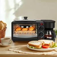 Station de petit-déjeuner multifonctionnelle 3-en-1 avec four de 9 L et cafetière isotherme de 600 ml, contrôle indépendant, appareil de cuisine 2