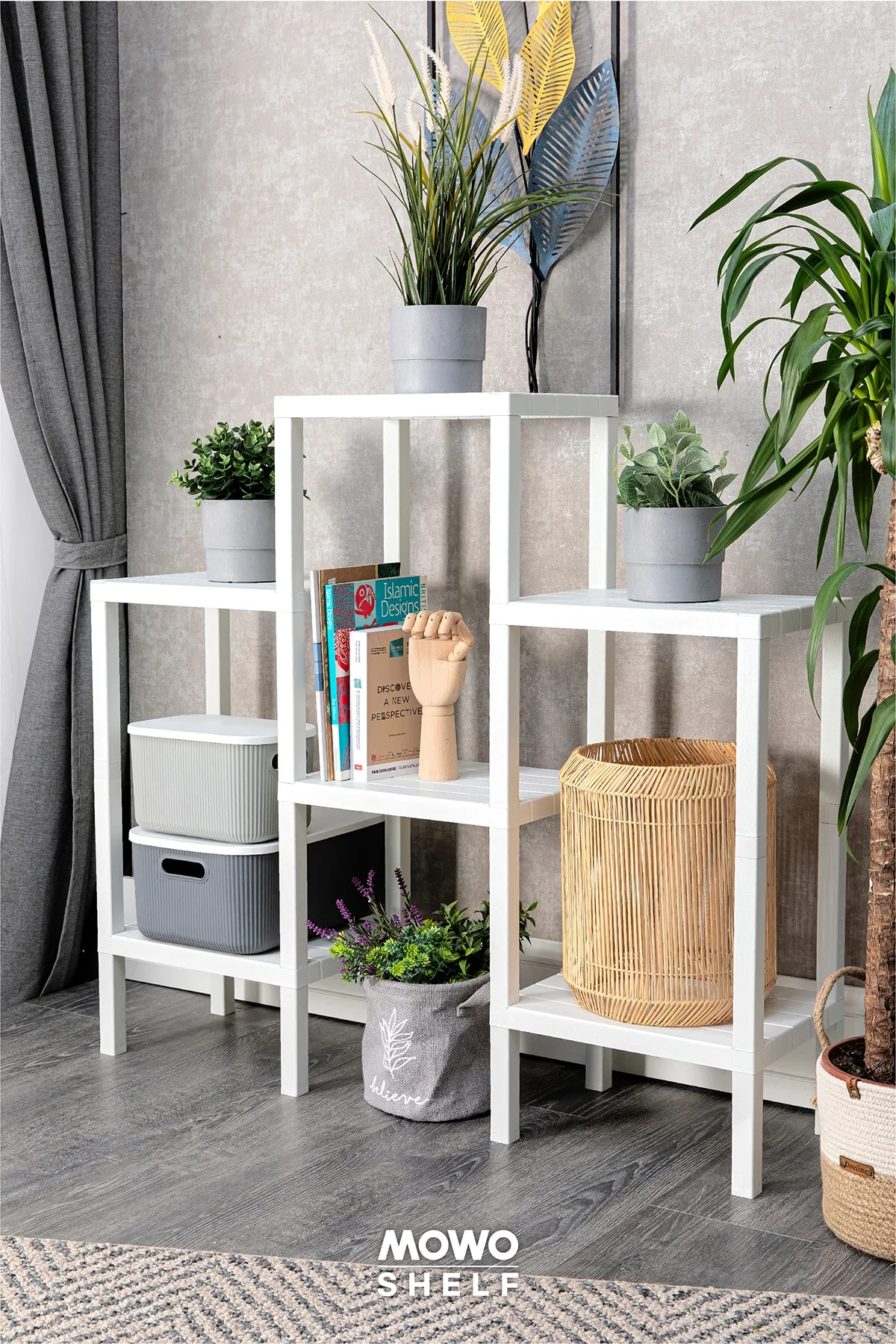 Modern Pyramid 6 S Plastic Shelf Unit, Parterre, Bathroom Rack, Kitchen Rack, Shoe Upper, bookcase Multi-Purpose Rack