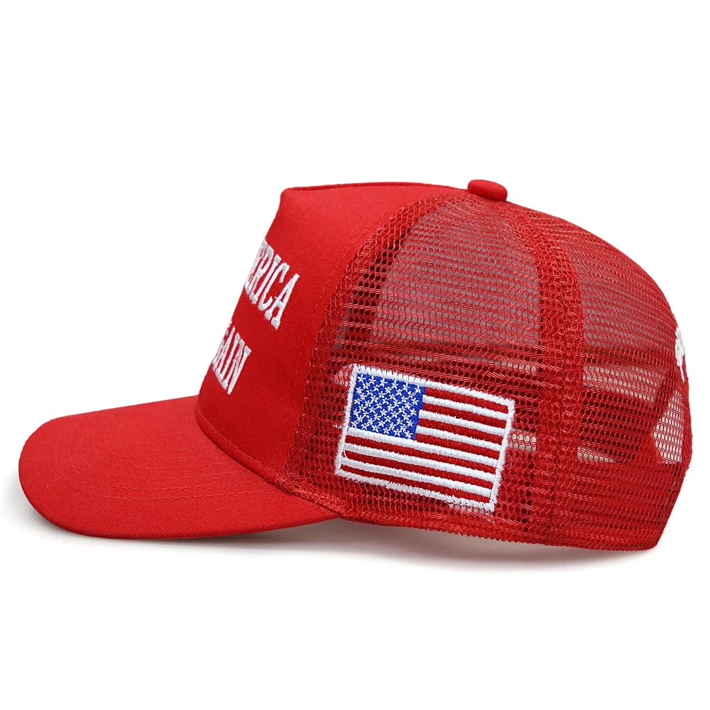 High Quality Cotton And Net Trucker Hat Embroidery MAKE AMERICA GREAT Cap Women Men Mesh Baseball Caps
