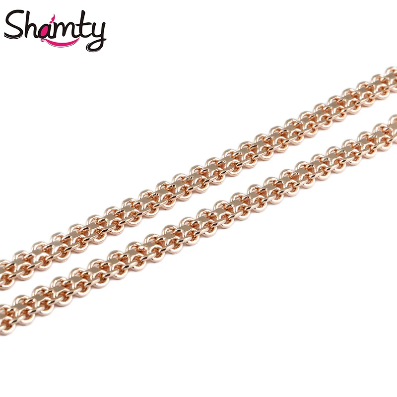 

Shamty 3MM&5MM Rose Gold Color Curb Link Chain Charm Mens Necklace Rose Gold Color Filled Necklace Jewelry Gift