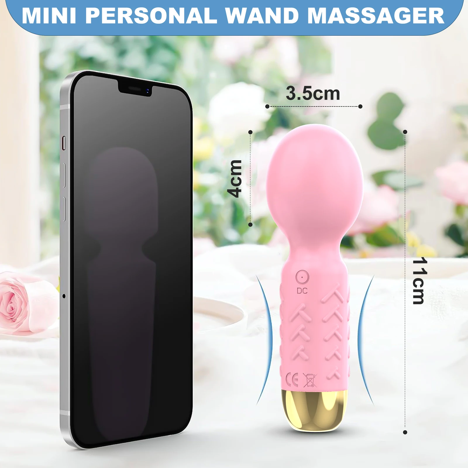 Personal Massager For Women, Mini Rechargeable Wand Massagers Cordless Powerful Wand With 10 Vibration For Soreness Relief
