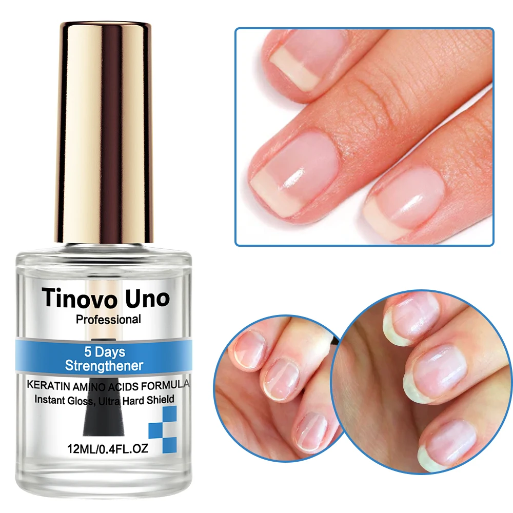 Tinovo Uno 5 Days Nail Strengthener Keratin Bio Formula Nail Care Products Lacquer Top Coat Natural Dry Enamel Repair Manicure 5