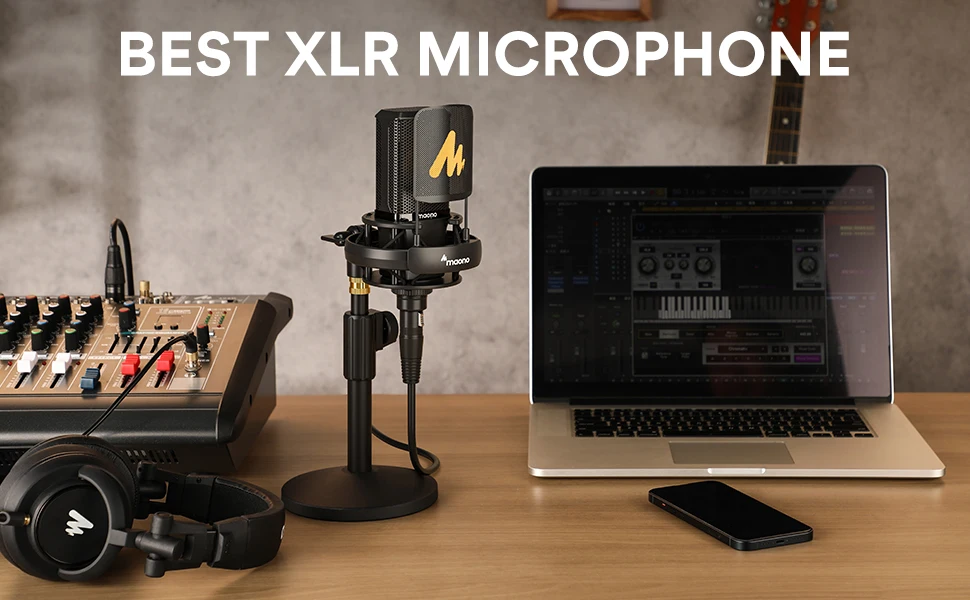 Interfaccia Audio Maonocaster, microfono a condensatore XLR, Studio di attrezzature Podcast, Mixer All-In-One per Streaming Live, chitarra, PC 67