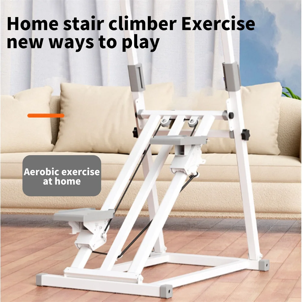 Foldable Stair Cardio Stepper Full-Body Workout Home Gym Exercise Vertical Climber Machine With Handlebars & Foot Pads
