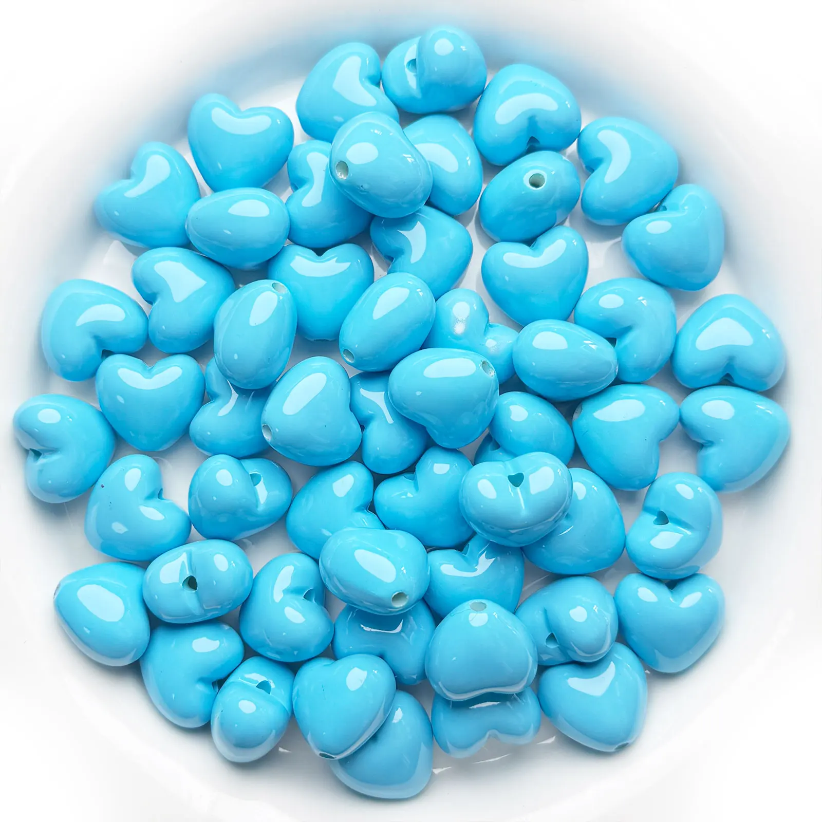 Colorful Love Heart Beads for DIY Jewelry and Accessories