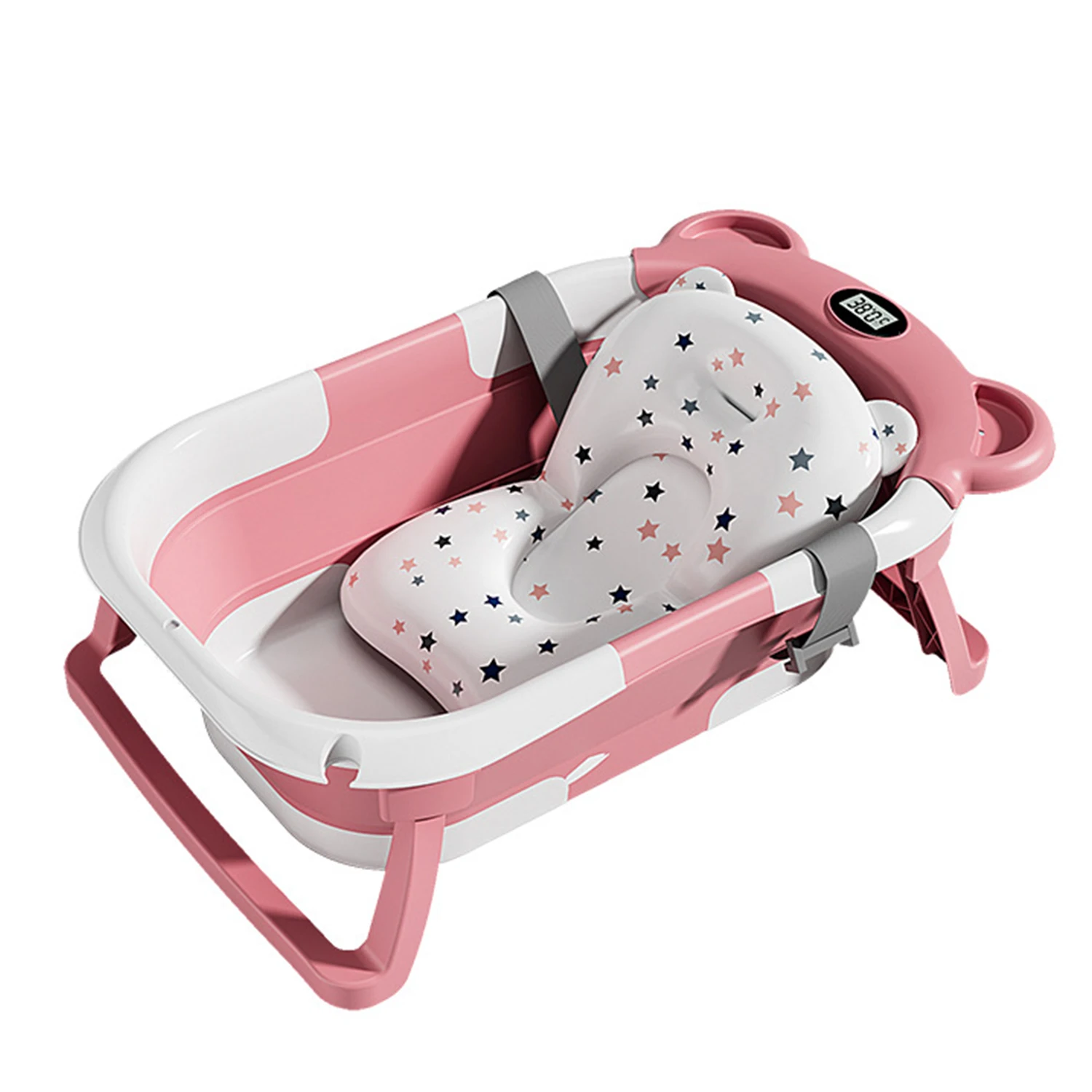 Foldable baby bathtub setup