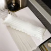 1pc White And Black And Grey Polyester Satin Strip Flounce Side Body Pillowcase Soft For Sofa Decorative Bed Pillowcase 4